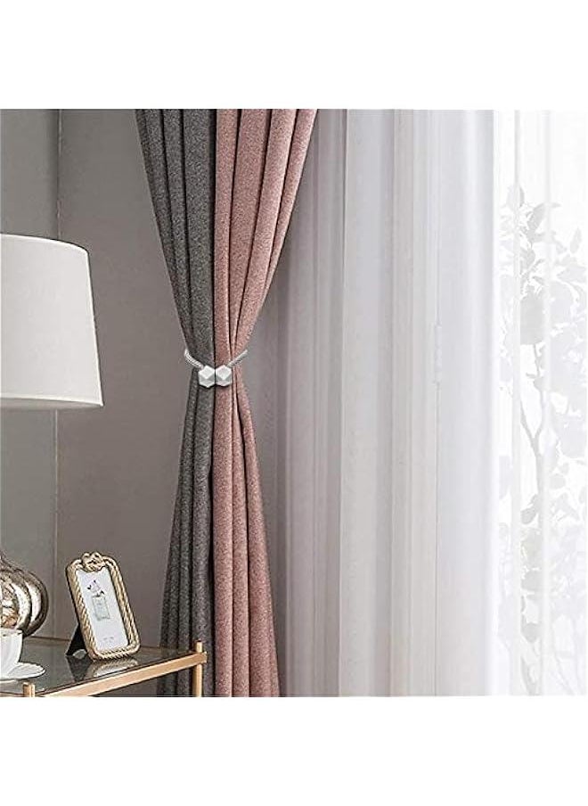 RYNX 2 Magnetic Curtain Lacing Decorative Draped Tie Back Holder for Window Curtains Pendant Rope Tie Back in Octagonal StyleEasy to Decorate Curtain Cord grey)  - Image 5
