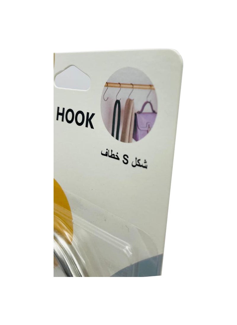 ITALO - Pack Of 2 Pcs Stainless Steel S Shaped Hooks For Hanging Clothes Outdoor Heavy Duty Hooks Multipurpose Use For Kitchen Balcony Bathroom And Room 6CM Max Load 8 Kg - Image 1