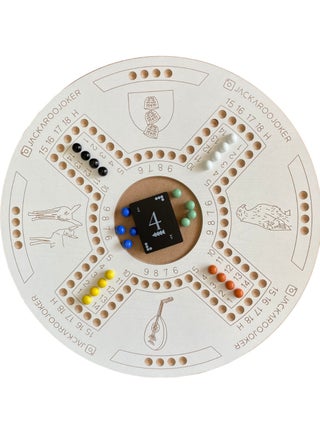 Jackaroo Game both sides for 4 and 6 players with Marbles and Cards - view 2