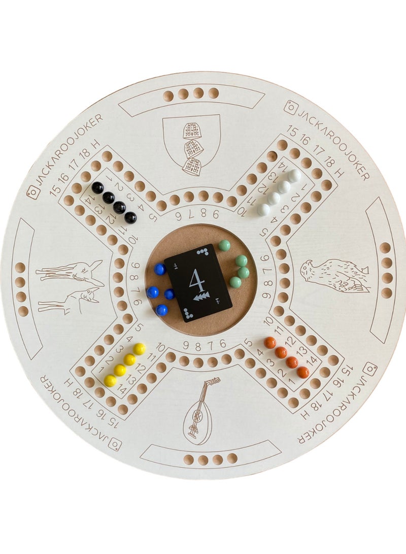 JACKAROOJOKER Jackaroo Game both sides for 4 and 6 players with Marbles and Cards - Image 2