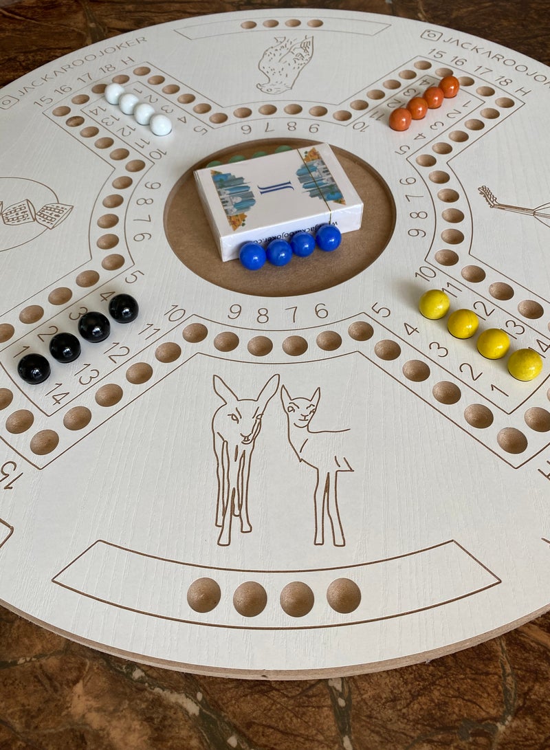 JACKAROOJOKER Jackaroo Game both sides for 4 and 6 players with Marbles and Cards - Image 5