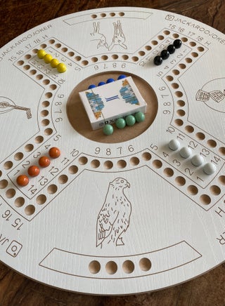 Jackaroo Game both sides for 4 and 6 players with Marbles and Cards - view 4