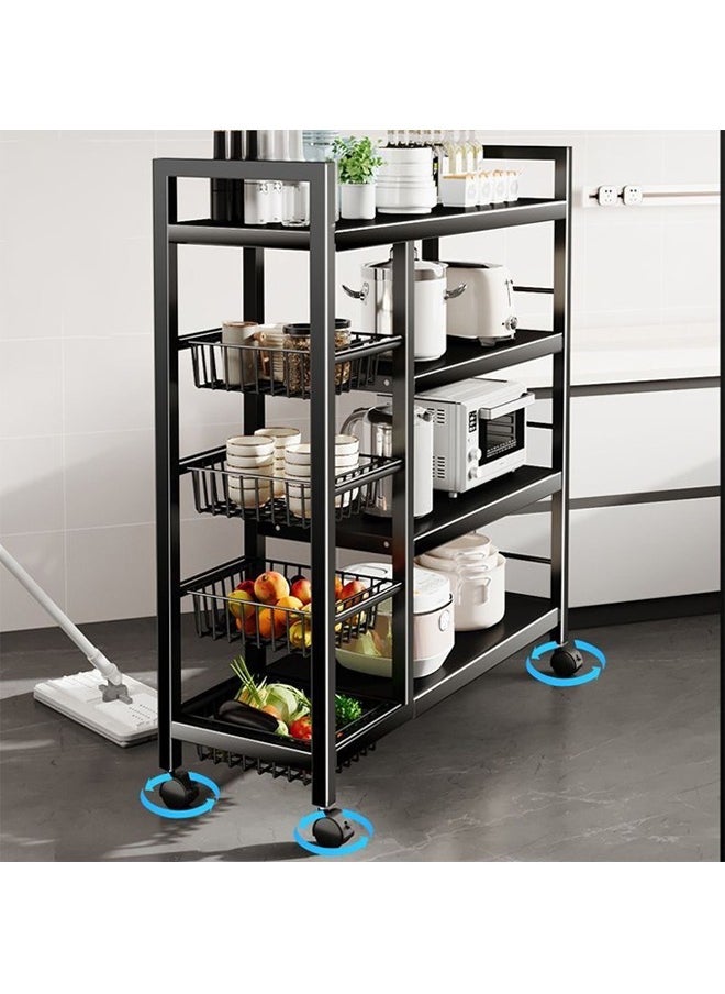 Generic - Floor-To-Ceiling Multi-Layer Storage Rack Microwave Oven Rack Storage Rack Kitchen Multi-Functional Rack - Image 1