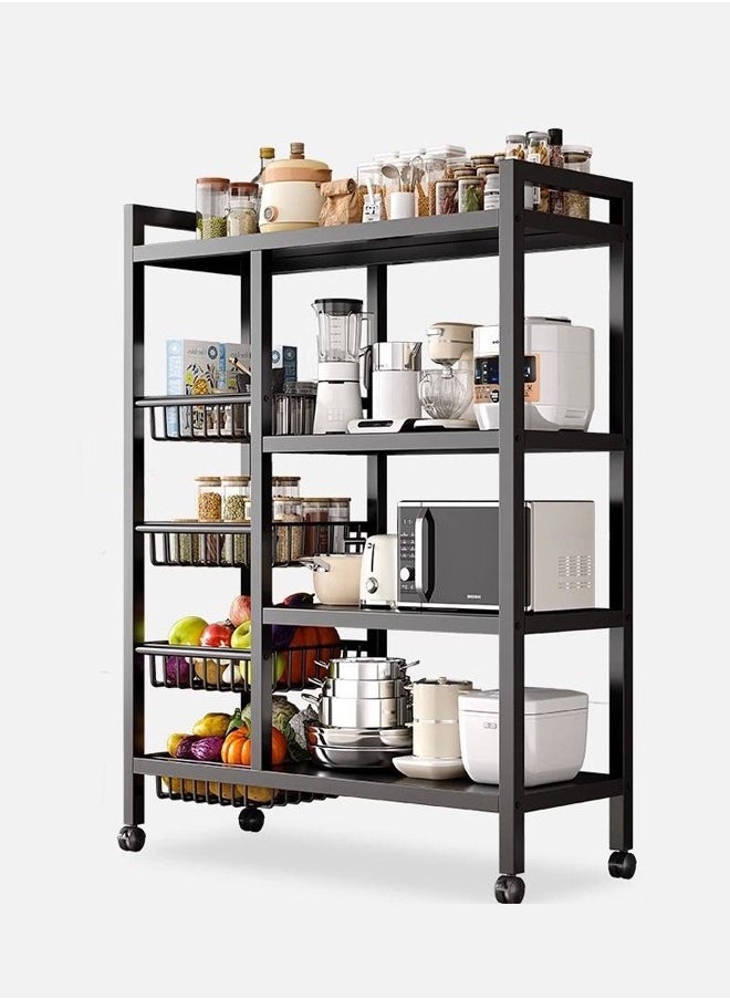 Generic - Floor-To-Ceiling Multi-Layer Storage Rack Microwave Oven Rack Storage Rack Kitchen Multi-Functional Rack - Image 1