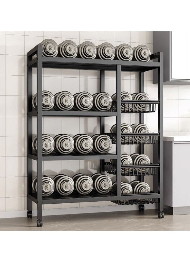 Generic - Floor-To-Ceiling Multi-Layer Storage Rack Microwave Oven Rack Storage Rack Kitchen Multi-Functional Rack - Image 1
