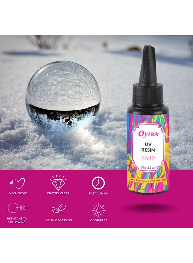 Oytra UV Resin Hard Clear Glossy Finish for Artists and Professionals Polymer Clay Gloss DIY Jewelry Craft Decoration Casting Coating (60 Grams) - Image 2