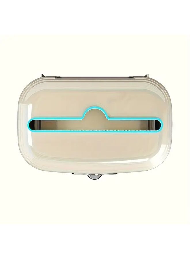 Cream Yellow Wall Mounted Waterproof Toilet Paper Holder With Storage Shelf Bathroom Organizer - Image 2
