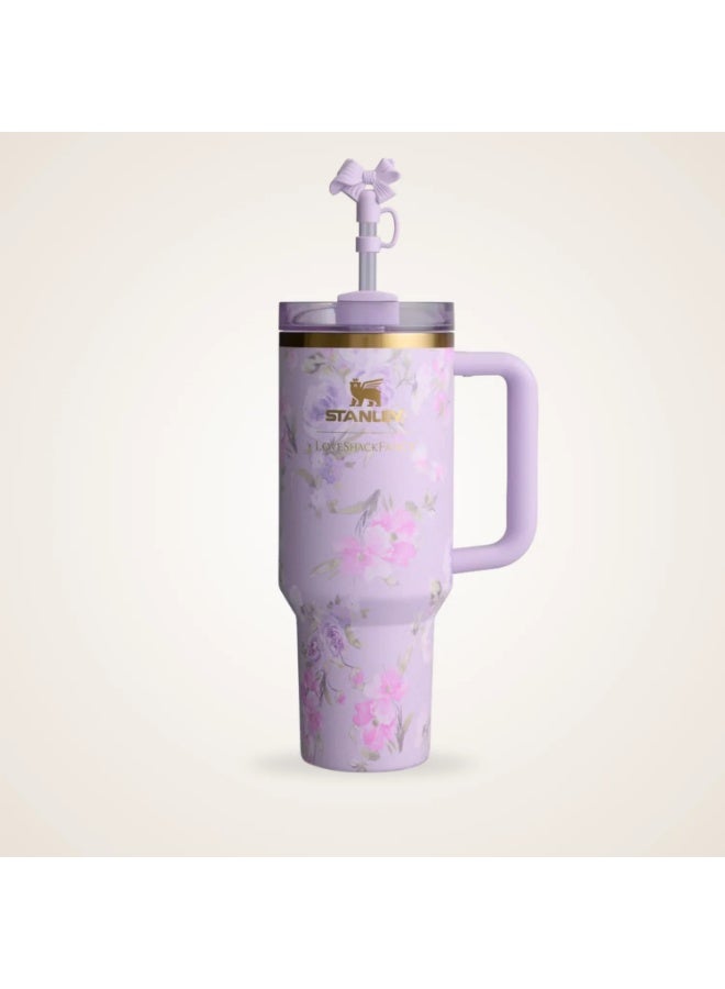 Stanley x LoveShackFancy Quencher 40OZ,Happy Thoughts,Presented in Elegant Gift-Ready Packaging - Image 2