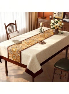 Beauenty A tablecloth with a floral design, designed in bright, distinctive and classic colors to add a special and eye-catching touch to your table. Dimensions: (180*140)  - Image 1