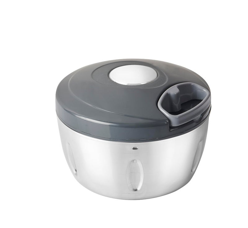 Celltone Steelo Vegetable Chopper for Kitchen | Fruits, Dry Fruit, Onion Cutter for Salad with Pull String & 3 Blades Stainless Steel | Manual Veggie Slicer-500 ml - Image 1