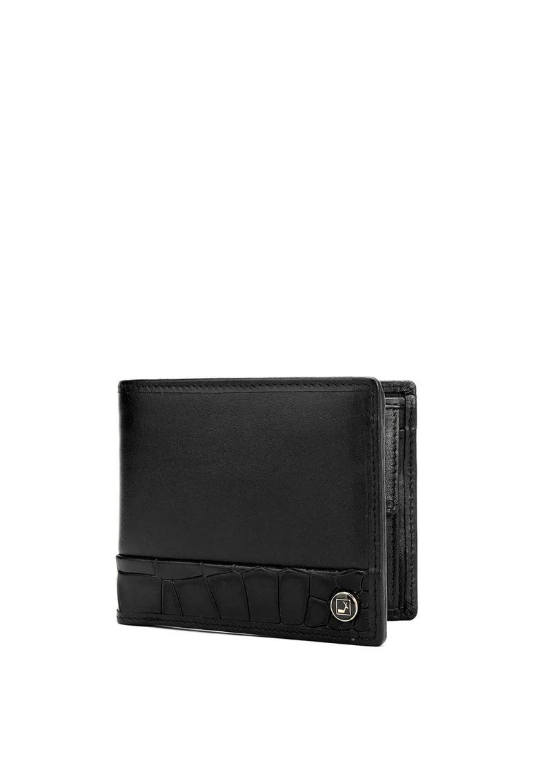 دا ميلانو Genuine Leather Black Mens Wallet