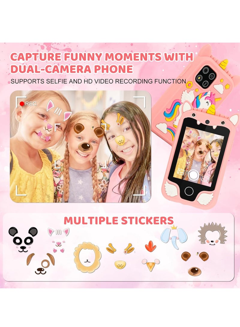 EVEREEN Kids Smart Phone for Girls, Dual Camera Unicorn Kids Phone Toy with Games, Music Player, Toddler Cell Phone Kids Learning Play Toy for 3-12 Years Old Boys Girls, Christmas Birthday With 8G Card (Purple) - Image 4