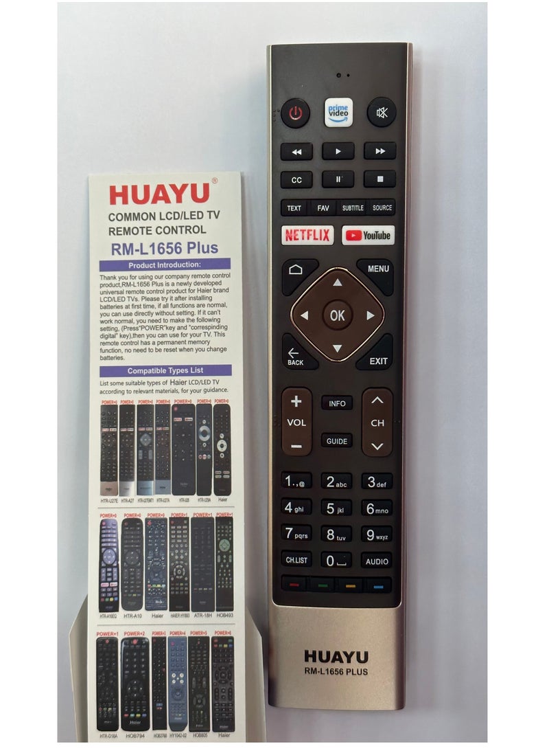 Remote for HAIER TV Remote Control Replacement of Original HTR-U27E Suitable for All Model of HAIER Smart 4K Android LED Television - Universal Haier TV Remote with Non Voice Feature