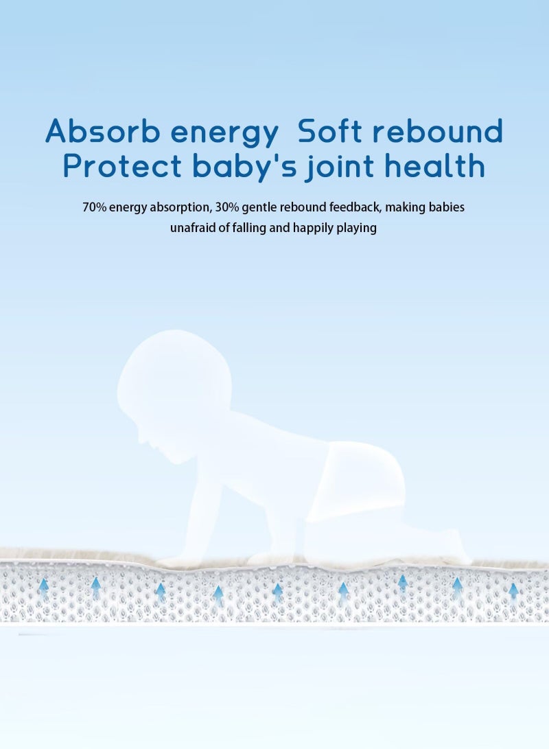 عربست بساط لعب للأطفال الرضع، مناسب للأرضيات، بساط وقت الاستلقاء على البطن، سجادة غرفة الأطفال، بساط تقوية العضلات، سجادة منطقة، سجادة غرفة اللعب، بساط تاتامي، مقاس 9'2" × 6'7"، مصنوع من إسفنج ميموري فوم، سمكه 1.3" بوصة، بساط زحف للأطفال الرضع والأطفال الصغار والأطفال، بساط أرضي (بيج) - Image 2