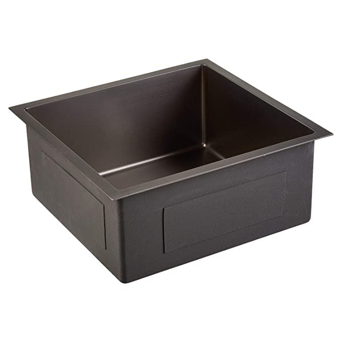 EVANEX 24 x 18 x 9 Black Handmade Matt Finish 304 Grade Stainless Steel Single Bowl Kitchen Sink - Image 1