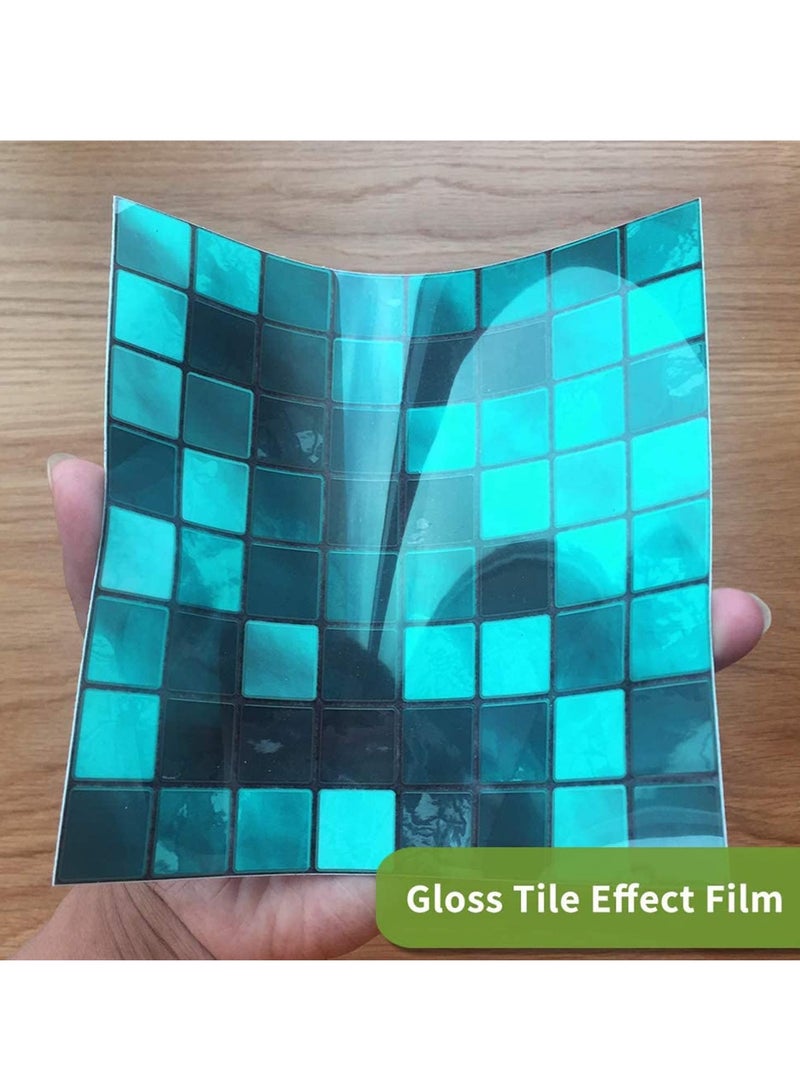 Barakah 25 قطعة ملصق بلاط ذاتي اللصق لتزيين المنزل، قابل للتقشير واللصق، ملصق جدار مقاوم للماء للمطبخ والحمام، 4X4 بوصة - Image 5