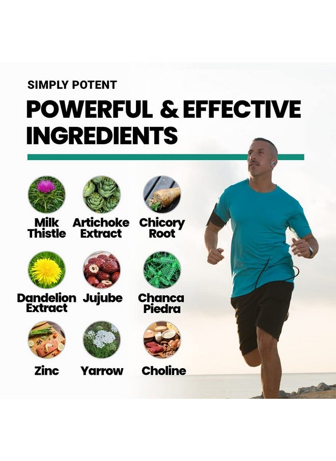 Simply Potent - Liver Detox & Support Supplement Liver Cleanse & Detox Pills Liver Health Formula W 22 Herbs Milk Thistle Artichoke Extract Dandelion Turmeric Ginger Beet Alfalfa & Zinc 60 Capsules - Image 1