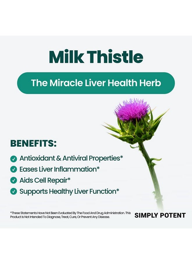 Simply Potent - Liver Detox & Support Supplement Liver Cleanse & Detox Pills Liver Health Formula W 22 Herbs Milk Thistle Artichoke Extract Dandelion Turmeric Ginger Beet Alfalfa & Zinc 60 Capsules - Image 1