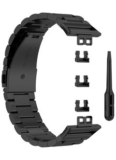 Generic Watch Strap Compatible for HUAWEI Watch Fit, Replacement Metal Smart Watch Strap Quick Release Stainless Steel Watch Band Wristband Compatible for HUAWEI Watch Fit (Black)  - Image 3