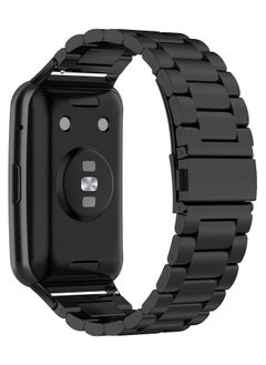 Generic Watch Strap Compatible for HUAWEI Watch Fit, Replacement Metal Smart Watch Strap Quick Release Stainless Steel Watch Band Wristband Compatible for HUAWEI Watch Fit (Black)  - Image 2