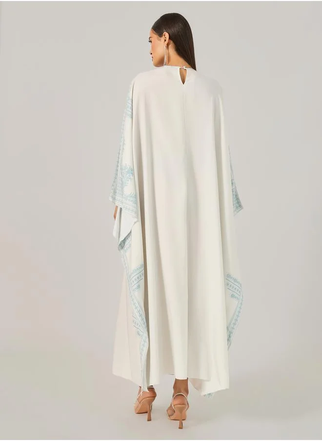 Styli White Maxi Kaftan Dress by Styli
