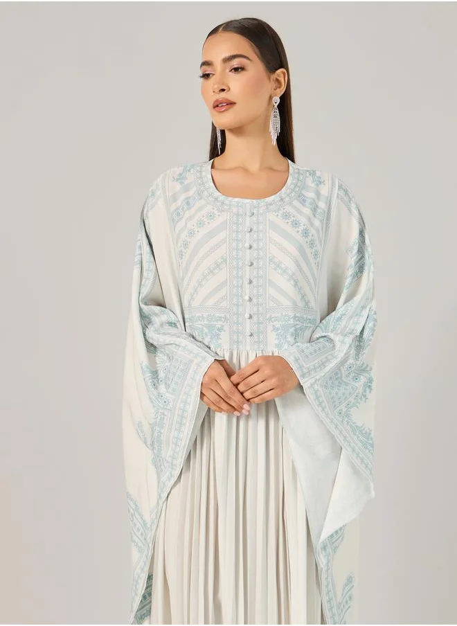 Styli White Maxi Kaftan Dress by Styli