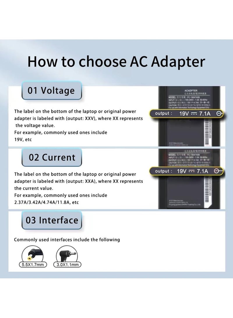Green Tiger 135W Charger 19V 7.1A 5.5x1.7mm for Acer Nitro 5 N18C3 AN515-51 AN515-41 AN515-43 AN517-51 N18C4 ADP-135K ADP-135KB Laptop Adapter Power Supply Cord - Image 2