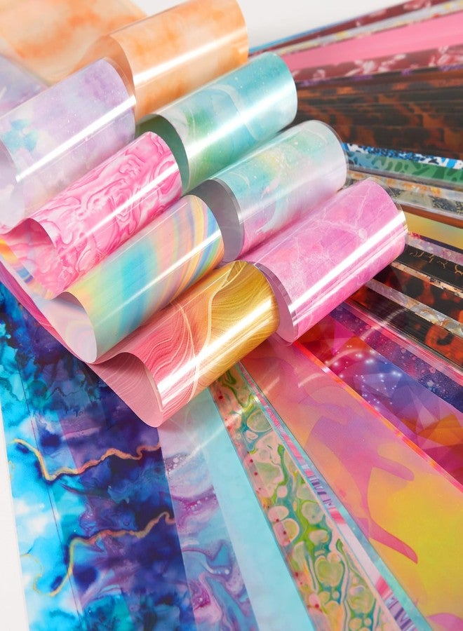 JERCLITY 300 Sheets Nail Foil Transfer Stickers Set Nail Foils Transfer Nail Art Marbling Starry Sky Leopard Print Aurora Iridescence Gradient Design for Women Girls Decoration - Image 5