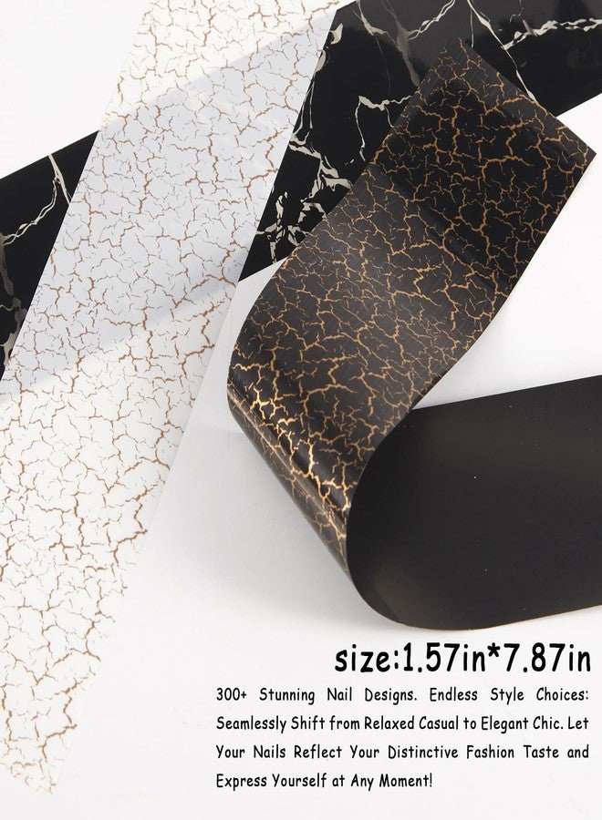 JERCLITY 300 Sheets Nail Foil Transfer Stickers Set Nail Foils Transfer Nail Art Marbling Starry Sky Leopard Print Aurora Iridescence Gradient Design for Women Girls Decoration - Image 3
