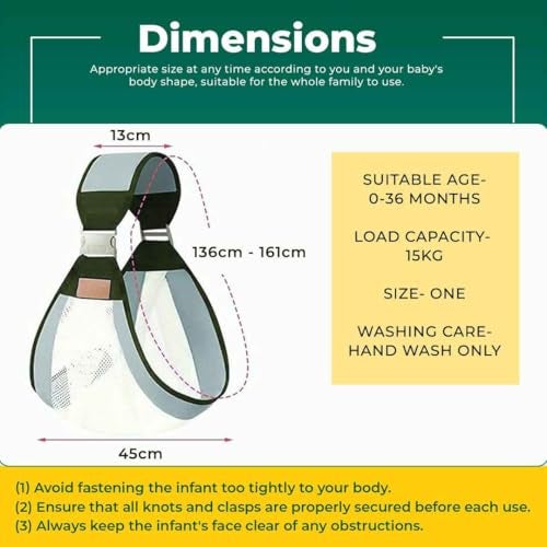 Safe-O-Kid® Baby Sling Carrier – BPA Free, Adjustable Soft Cotton Baby Wrap for Newborns & Infants, Comfortable & Safe - Assorted - Image 5
