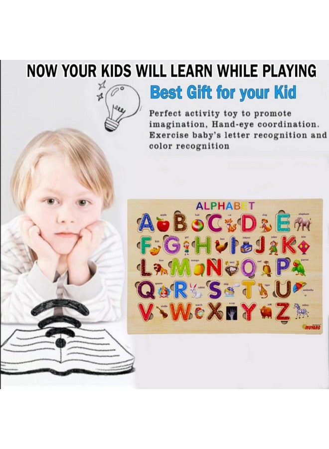 بارتيت ألغاز أبجدية خشبية من بارتيت للأطفال الصغار حتى سن 5 سنوات، ألغاز تعلم الحروف الأبجدية بأشكالها الكبيرة مع لوحة ألغاز ومكعبات حروف، ألعاب تعليمية لمرحلة ما قبل المدرسة للبنات والأولاد - Image 4