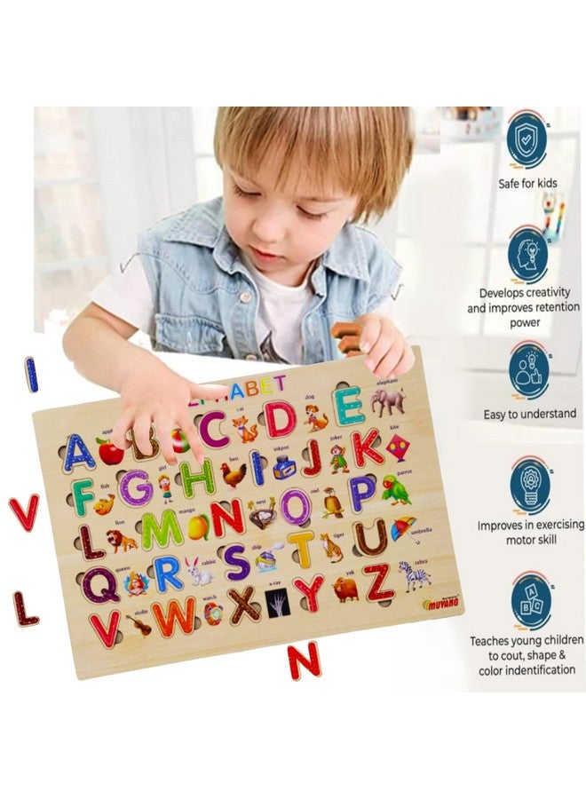 بارتيت ألغاز أبجدية خشبية من بارتيت للأطفال الصغار حتى سن 5 سنوات، ألغاز تعلم الحروف الأبجدية بأشكالها الكبيرة مع لوحة ألغاز ومكعبات حروف، ألعاب تعليمية لمرحلة ما قبل المدرسة للبنات والأولاد - Image 5