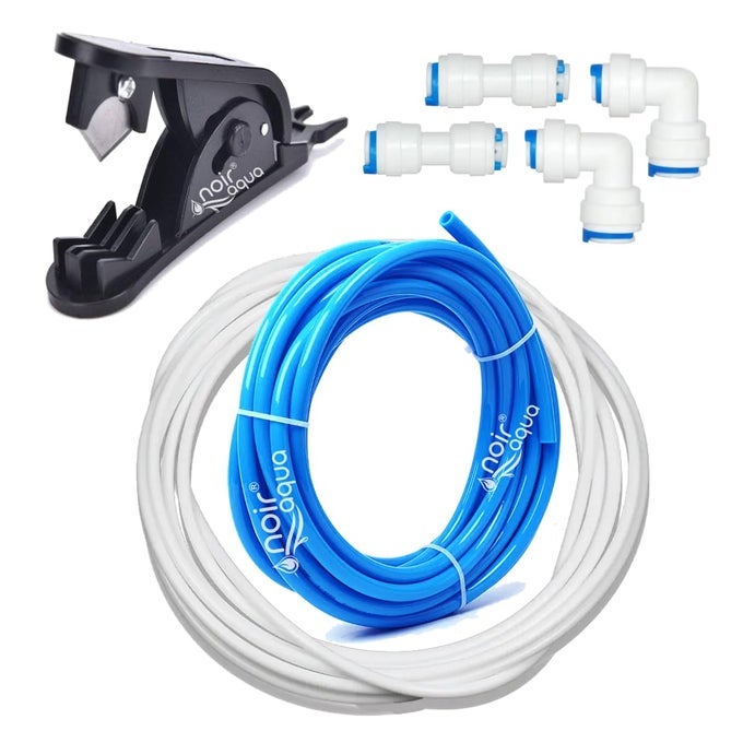 RO WATER PURIFIER VIRGIN RO PIPE 5 METER WHITE 5 METER BLUE14 INCH SIZE QC ELBOWSTRAIGHT CONNECTOR1 PIPE CUTTER 14 INCH SIZE