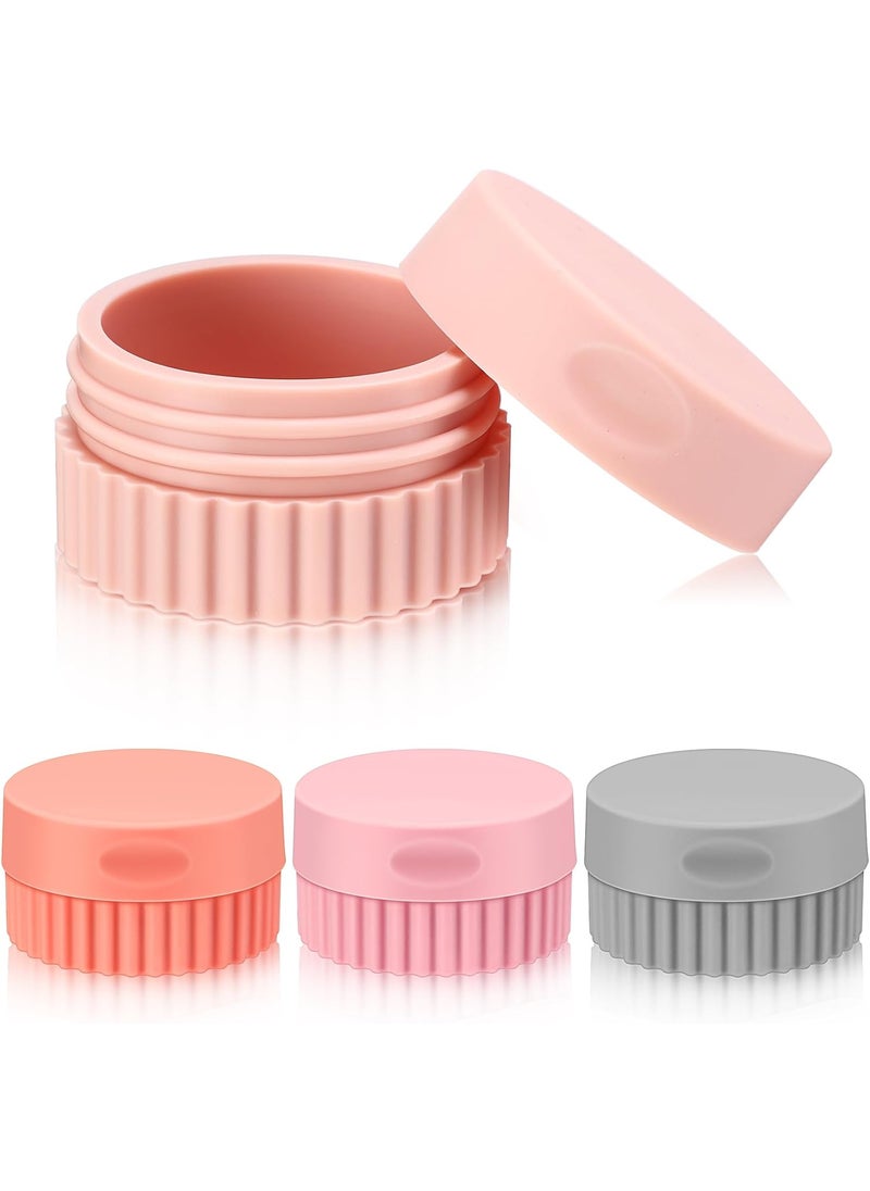 Maxcheck Maxcheck 4 Pcs Travel Containers for Toiletries Small Silicone Cream Jars 0.68 oz Travel Size Container Leakproof Travelling Accessories with Lid for Cosmetic Body Skin Cream Bottle(Elegant Color) 