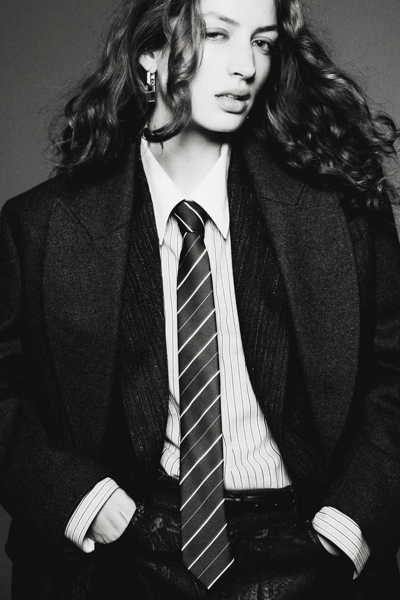 اتش اند ام معطف من مزيج الصوف