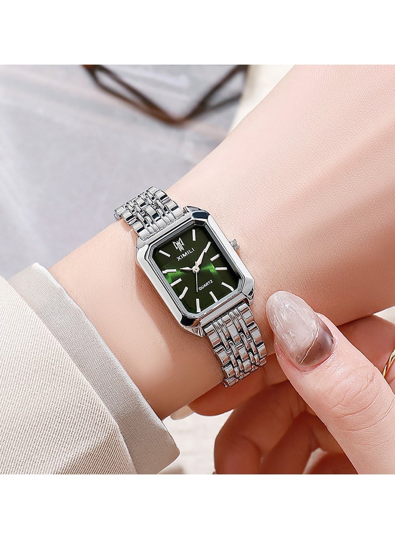 XIMILI Watches for Women Wrist Watches Steel Strap Womens Watch Casual Fashion Simple Square Quartz Wristwatch,Fashion Luxurious Wristwatch as Gift for Ladies - Image 2
