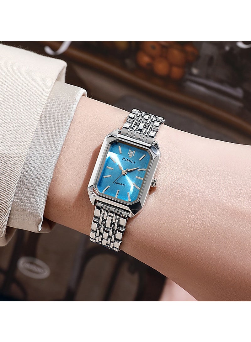 XIMILI Watches for Women Wrist Watches Steel Strap Womens Watch Casual Fashion Simple Square Quartz Wristwatch,Fashion Luxurious Wristwatch as Gift for Ladies - Image 5