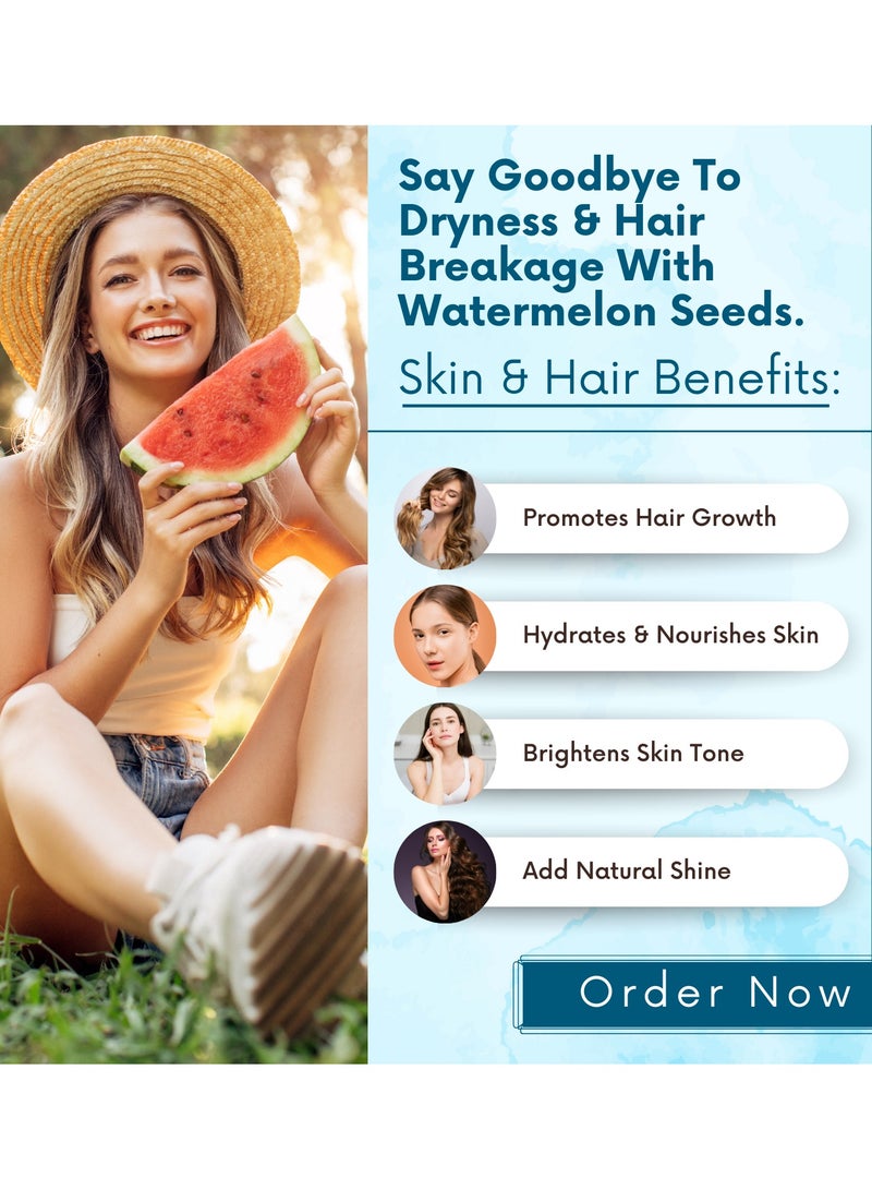 بليس اوف ايرث بذور البطيخ الخام للزراعة الطربوج الطبيعي الخارق للعناية بالبشرة والشعر وجبة خفيفة غنية بالبروتين للحمية الغذائية الصحية الكيتونية 100غم - Image 3
