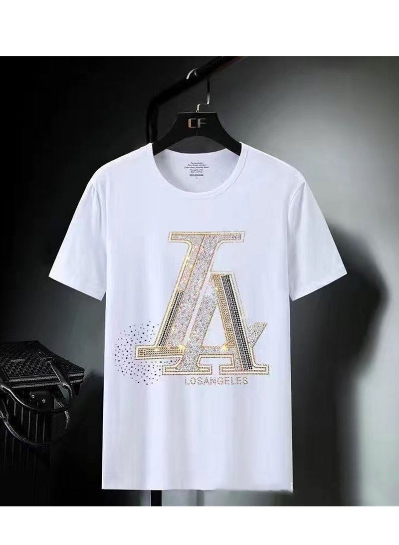 Summer personalized short-sleeved T-shirt men's clothing trendy casual half-sleeved round neck top T-shirt - Image 2