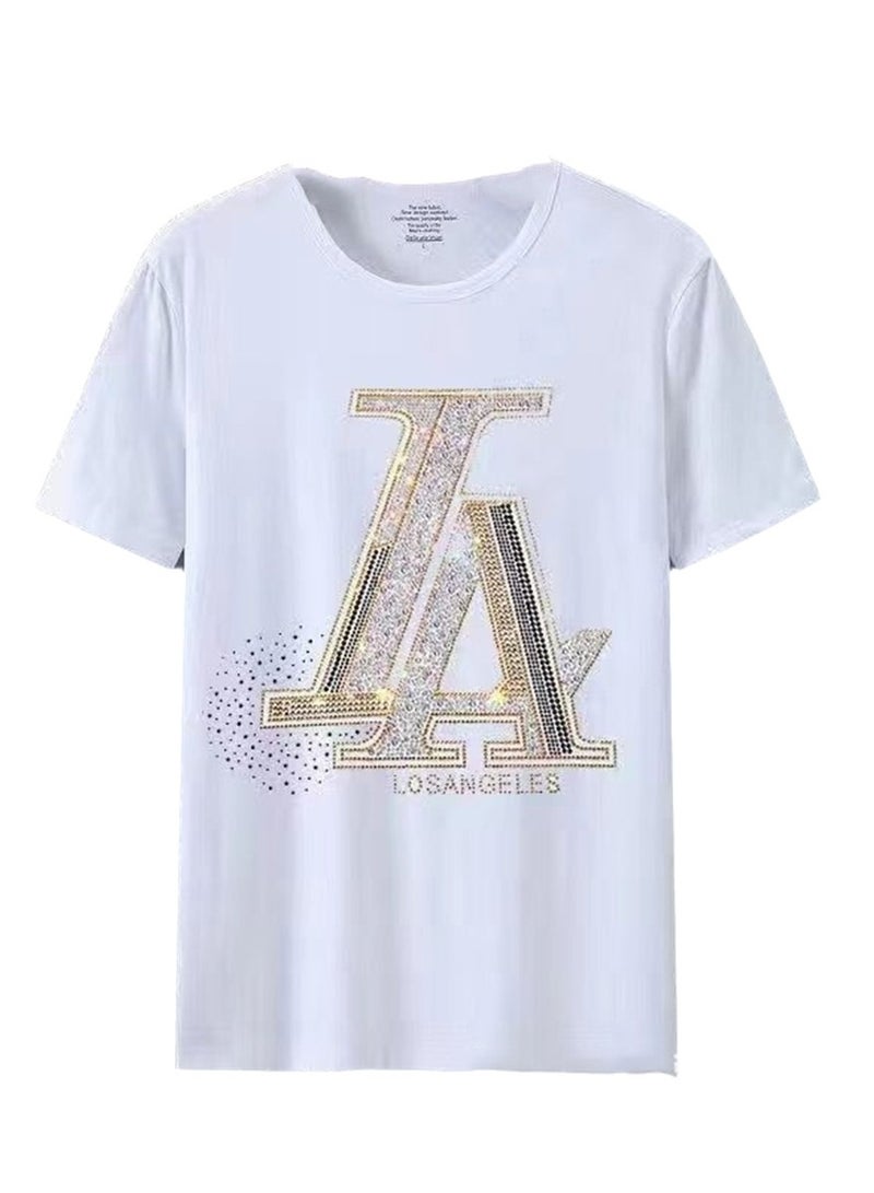 Summer personalized short-sleeved T-shirt men's clothing trendy casual half-sleeved round neck top T-shirt - Image 1