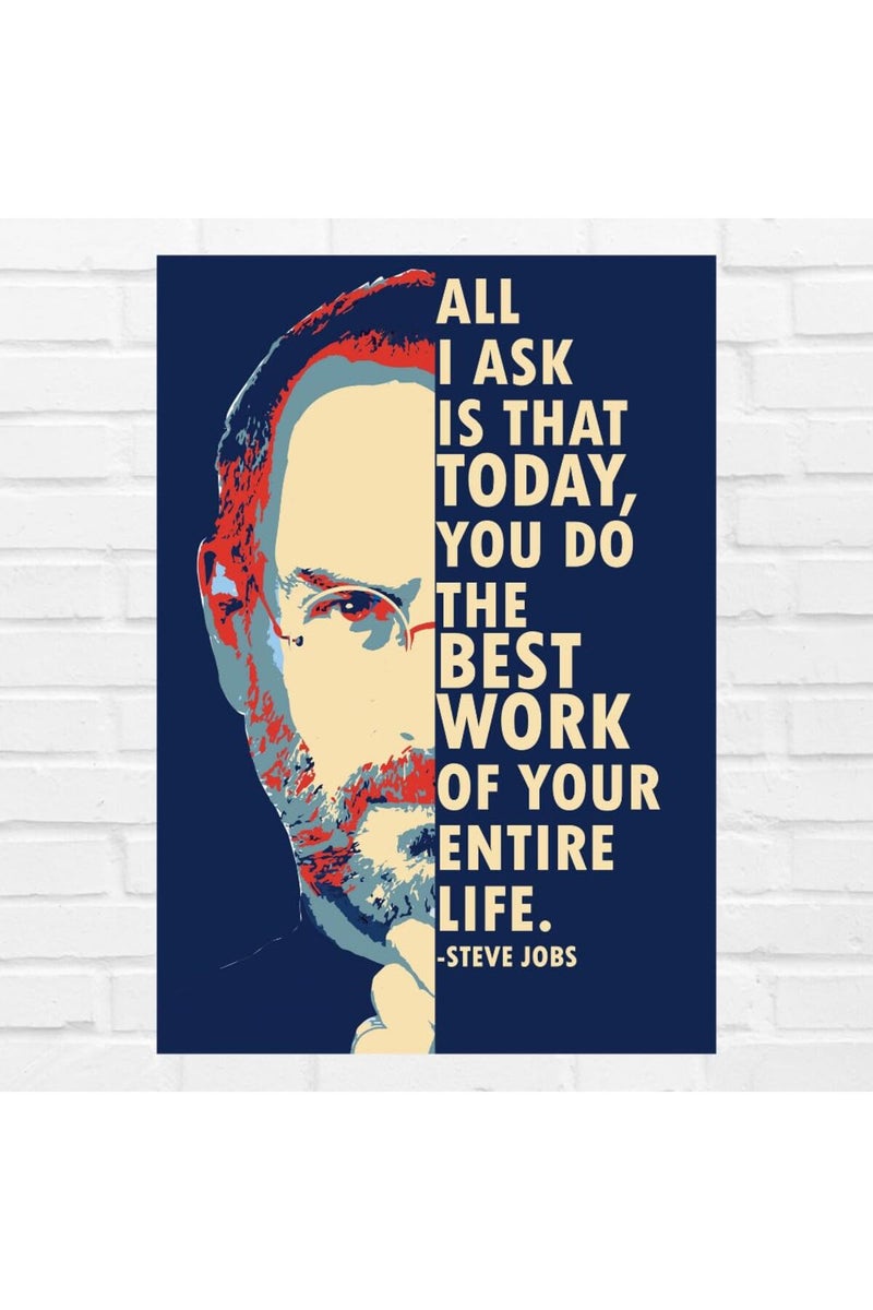 GRAY WALL ALAYRA Steve Jobs Motivational Quote Art Poster For Room & Office (13 Inch X 19 Inch, Rolled) - Image 1