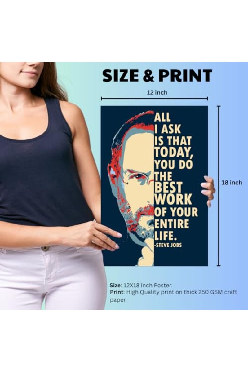 GRAY WALL ALAYRA Steve Jobs Motivational Quote Art Poster For Room & Office (13 Inch X 19 Inch, Rolled) - Image 4