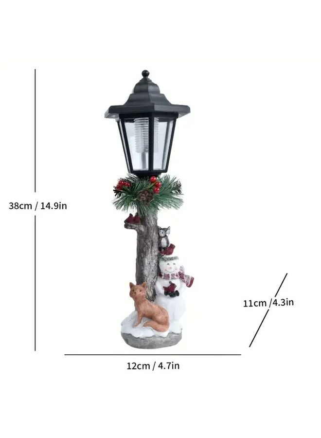 مصابيح حديقة شمسية LD 011 مصباح عشب خارجي سداسي من الراتينج مع زينة عيد الميلاد - Image 4