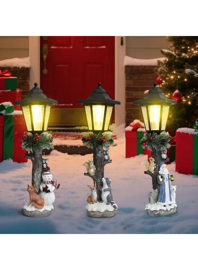 مصابيح حديقة شمسية LD 011 مصباح عشب خارجي سداسي من الراتينج مع زينة عيد الميلاد - Image 3