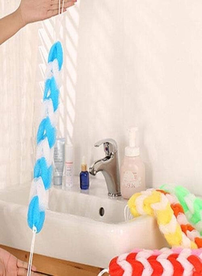 HAPPYMATES Multicolor Back Scrubber | Bath Sponge | Long Loofah | shower Brush | Stretchable Back Cleaner for Men and Women (pack of 4) - Image 1