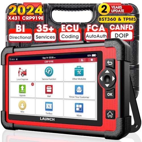 LAUNCH X431 CRP919E Elite OBD2 Scanner, 2024 Bidirectional Scan Tool as CRP919EBT, CANFD & DoIP, ECU Coding, 35+ Service, All System Diagnosis, FCA Autoauth, BST360 & TPMS, Crank Relearn,2 Year Update - Image 1