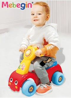 MEBEGIN Fun Toddler Car Toy, Baby Balance Bike with Music and Light, Colorful Riding Toy, Ergonomic and Safe Design with Front and Rear Anti-topple Devices, No Pedals, Good Partner for Children' Growth, 48*24*37cm  - Image 2