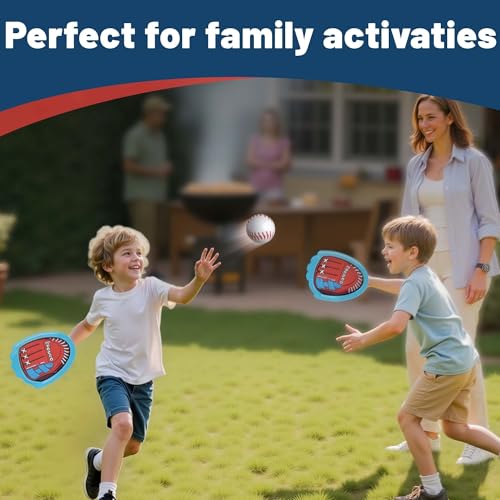 iPlay, iLearn iPlay iLearn Toddler Baseball Toy Boy Toss Catching Ball Game Toy W 2 Gloves 6 Soft Balls Sport Outdoor Yard Beach Play for Family Activities Fun Birthday Gifts 3 4 5 6 7 812 Year Old Girl Kids - Image 5