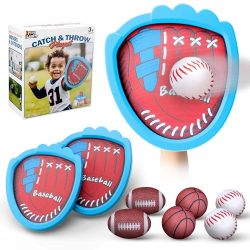 iPlay, iLearn iPlay iLearn Toddler Baseball Toy Boy Toss Catching Ball Game Toy W 2 Gloves 6 Soft Balls Sport Outdoor Yard Beach Play for Family Activities Fun Birthday Gifts 3 4 5 6 7 812 Year Old Girl Kids - Image 1