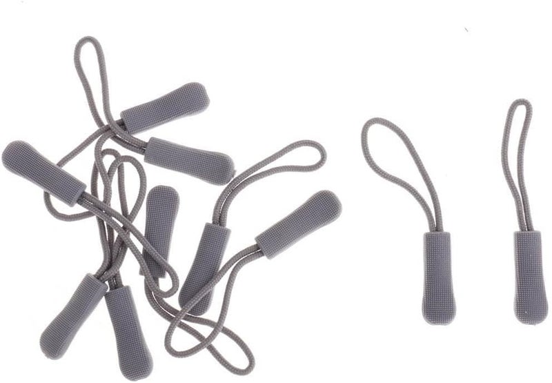 klarako 10Pcs Zip Tags Elastic Cord Pulls Zipper Extension Zip Slider Replacement for Garment, Sportswear,Outdoor Camping Backpack, Bags, Grey - Image 5